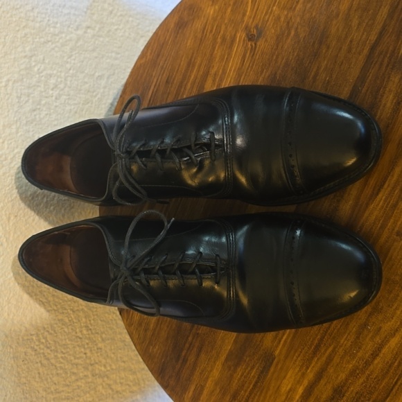 Allen Edmonds Nathan Black Premium leather lace up DERBY dress shoes Sz.10 main image 8